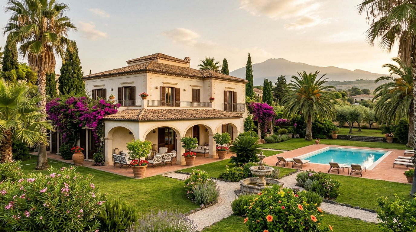 Villa with garden in Sicily